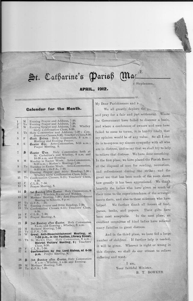 St Catharine's Church Magazine April 1912 St Catharine's Church Magazine April 1912