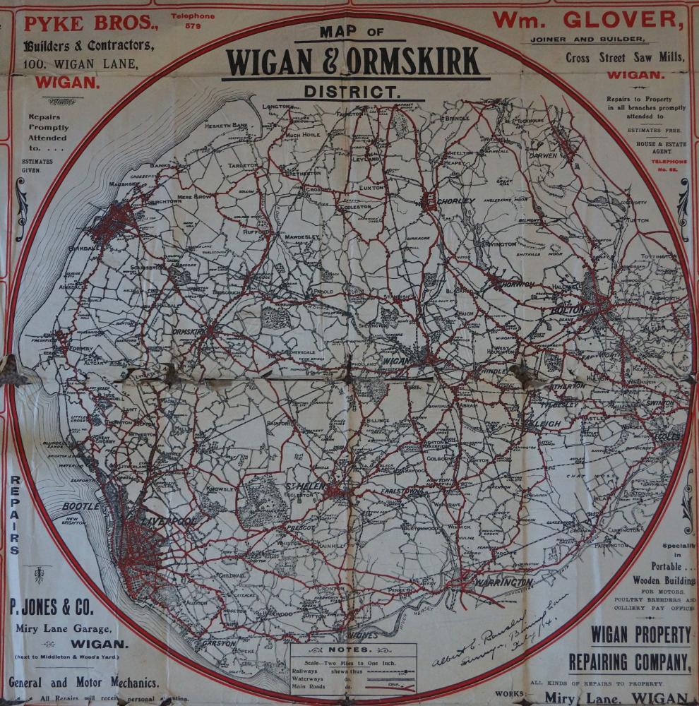 1914 Wigan & Ormskirk Map, detail 1914 Wigan & Ormskirk Map, detail