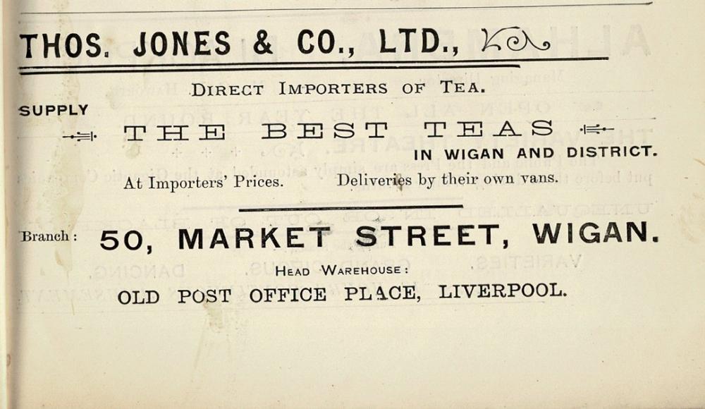 THOS. .JONES & CO.LTD. Advert 1903 THOS. .JONES & CO.LTD. Advert 1903