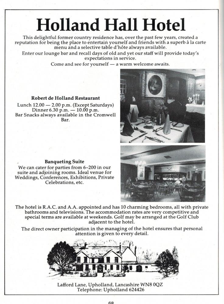HOLLAND HALL ADVERT HOLLAND HALL ADVERT