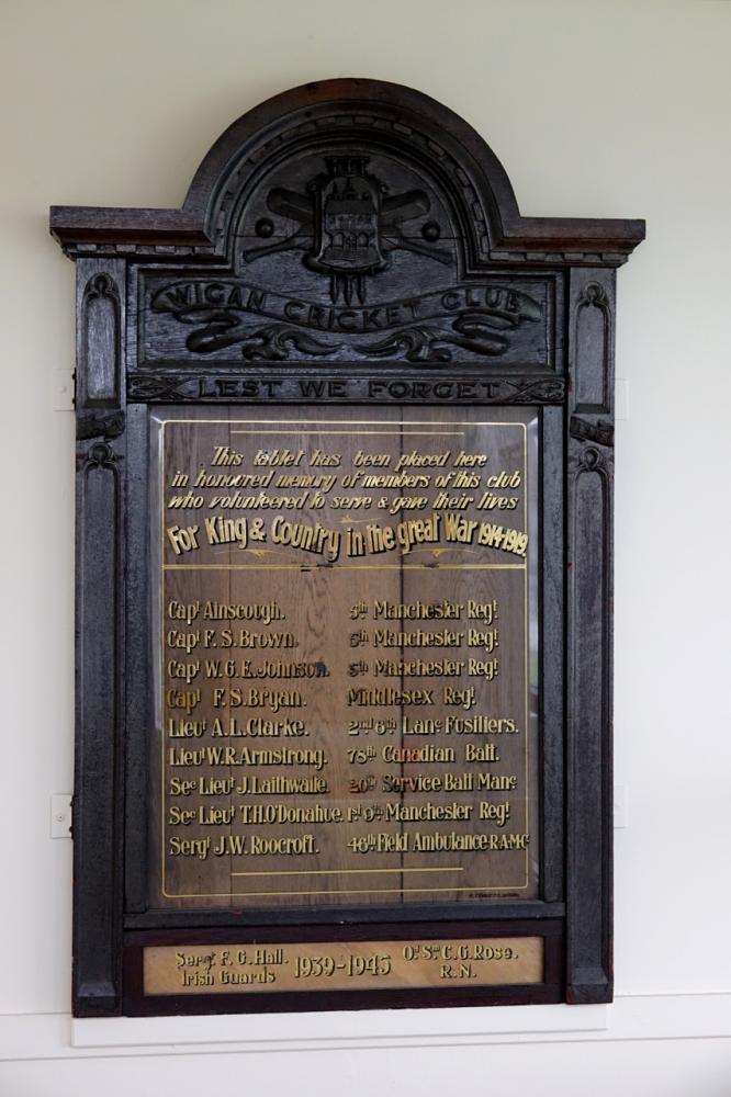 Wigan Cricket Club War Memorial Wigan Cricket Club War Memorial