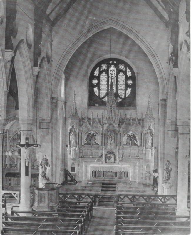 Inside the church.