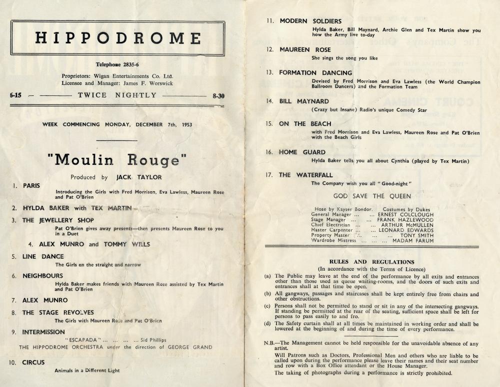 Programme December 7th 1953 Programme December 7th 1953