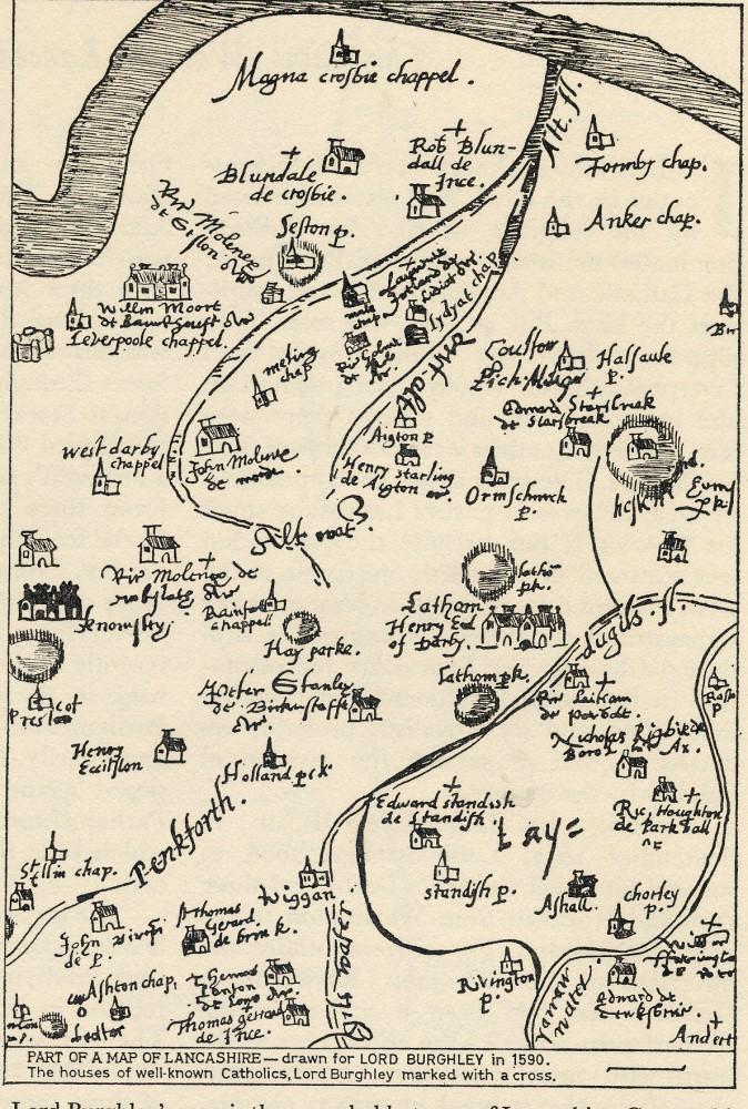 Map of Lancashire 1590 Map of Lancashire 1590