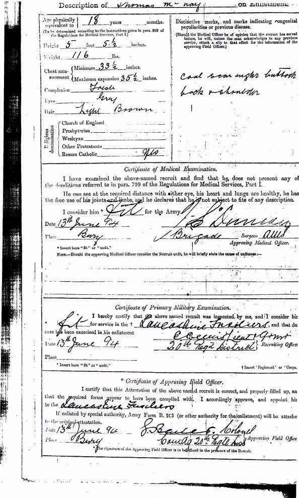 Private McNay Service Record Private McNay Service Record
