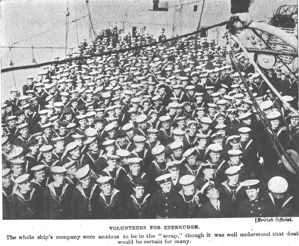 Volunteers from HMS Hindustan for Zeebrugge Volunteers from HMS Hindustan for Zeebrugge