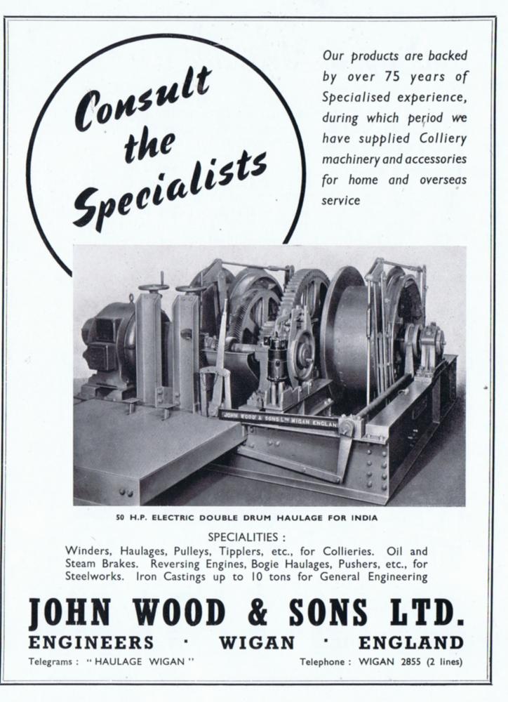 JOHN WOOD & SONS ENGINEERS ADVERT