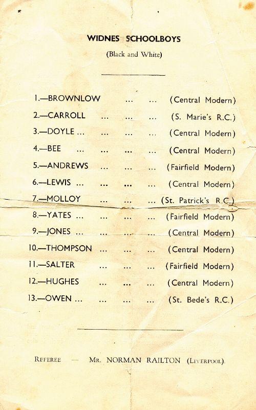 Wigan v Widnes Schoolboys Programme, 1949. (3 of 4) Wigan v Widnes Schoolboys Programme, 1949. (3 of 4)