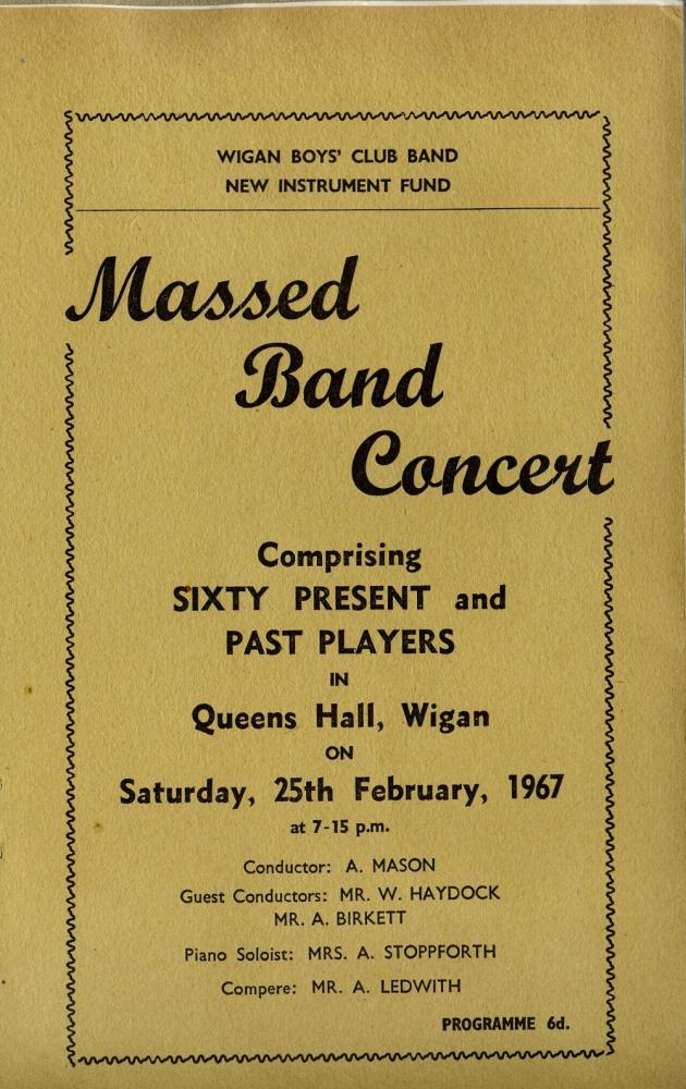 Wigan Boys Club Band programme 1 Wigan Boys Club Band programme 1