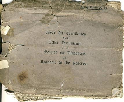 Granddads WW1 Discharge Envelope Granddads WW1 Discharge Envelope