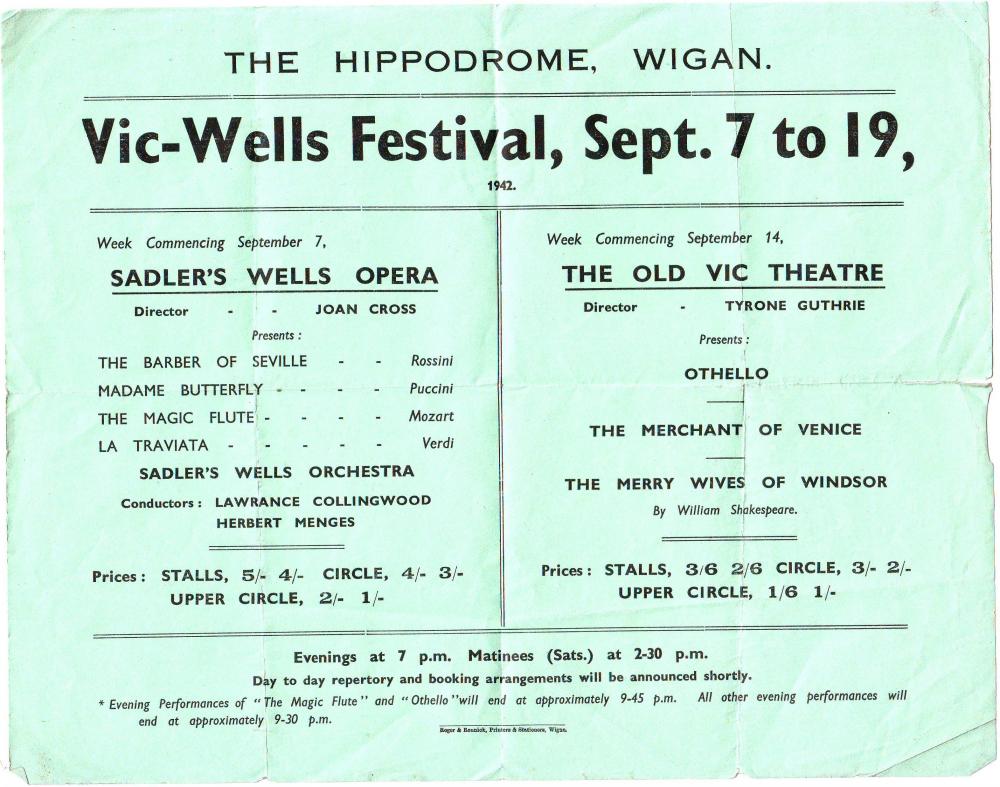 The Hippodrome, Wigan poster 1942 The Hippodrome, Wigan poster 1942