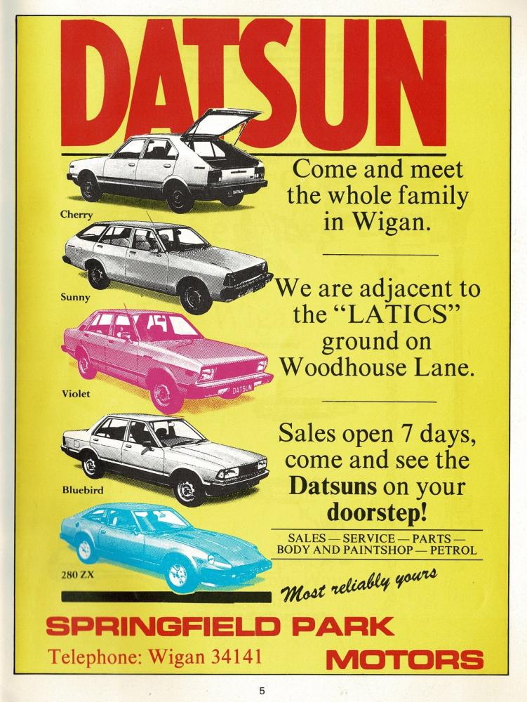 SPRINGFIELD PARK MOTORS ADVERT SPRINGFIELD PARK MOTORS ADVERT