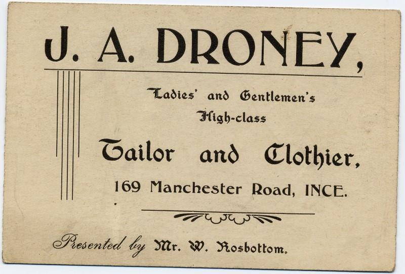 Trade Card J.A.Droney Trade Card J.A.Droney