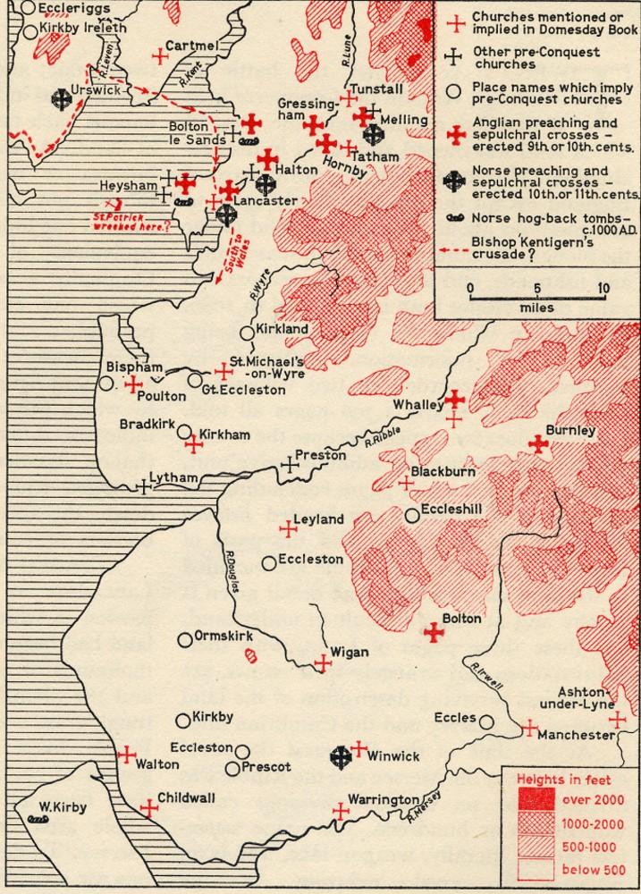 Early Christianity Map of Lancs. Early Christianity Map of Lancs.