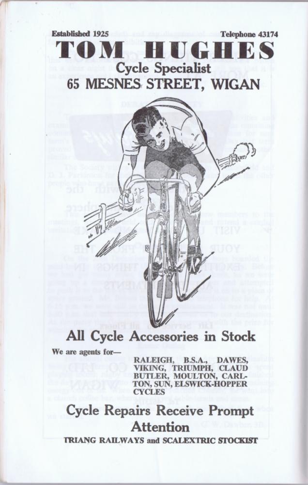 TOM HUGHES advert 1968 TOM HUGHES advert 1968