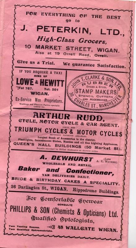 ROYAL COURT THEATRE 1922 PROGRAMME ROYAL COURT THEATRE 1922 PROGRAMME