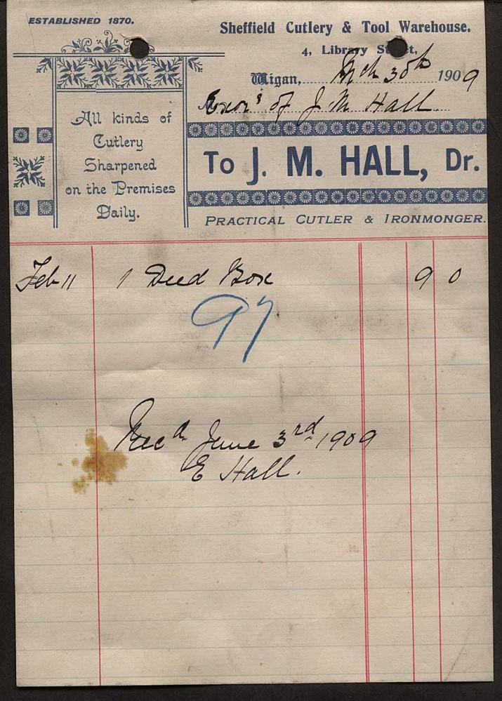 J.M.Hall 1909 J.M.Hall 1909
