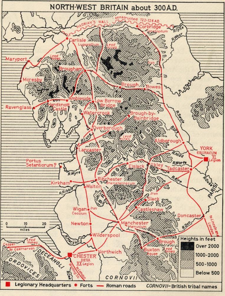 Map of Roman Lancashire Map of Roman Lancashire