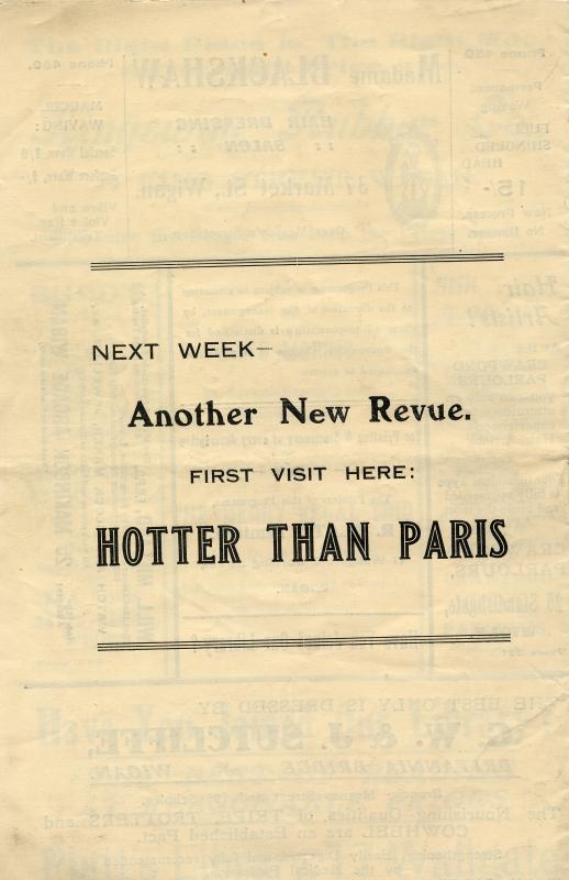 1932 Hippodrome Programme 1932 Hippodrome Programme