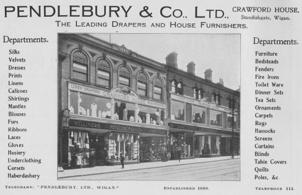 Pendlebury Ad - from the 1911 Standish Bazaar Programme Pendlebury Ad - from the 1911 Standish Bazaar Programme