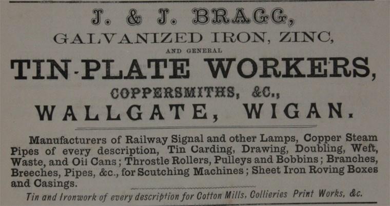 J. & .J. BRAGG ADVERT 1880'S J. & .J. BRAGG ADVERT 1880'S