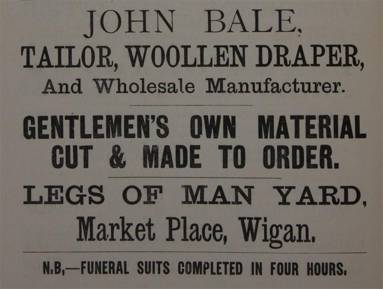 JOHN BALE ADVERT 1876