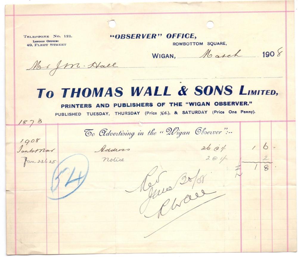 Thpmas Wall 1908