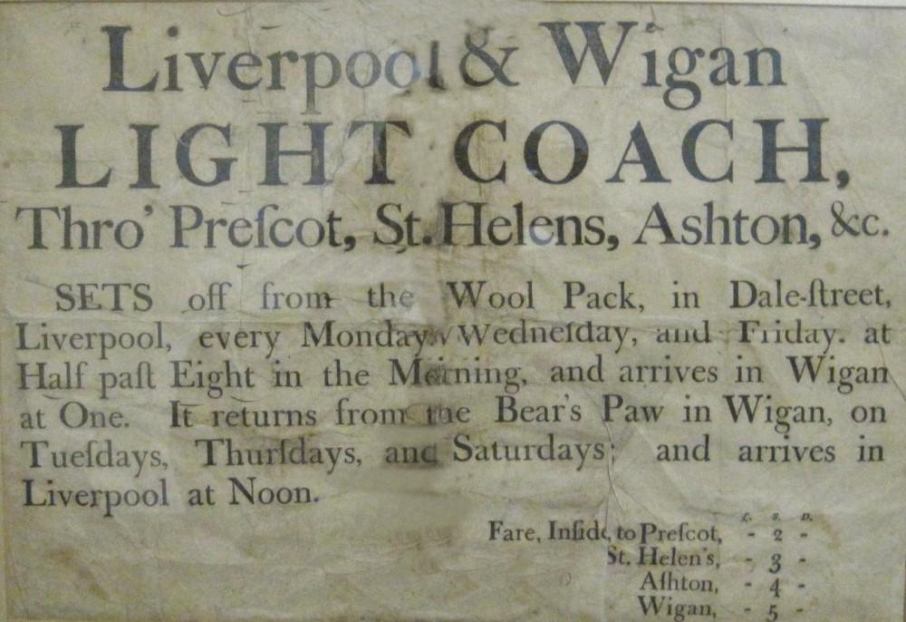 Original STAGE COACH ADVERT 1790