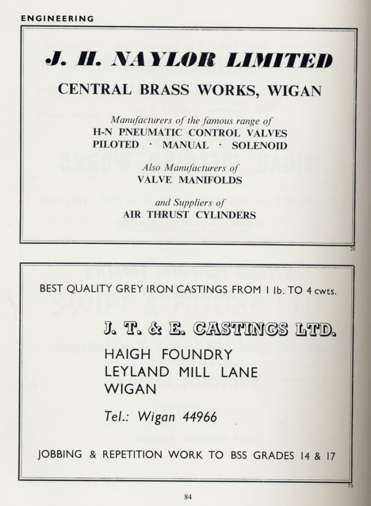 J.H. Naylor & J.T& E Castings advert 1964