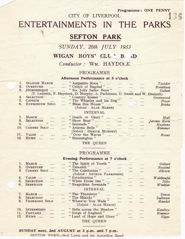 Wigan Boys Club Band 1953 Wigan Boys Club Band 1953