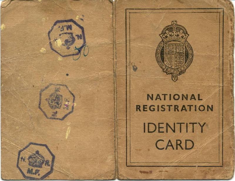Identity card, 1940. Identity card, 1940.