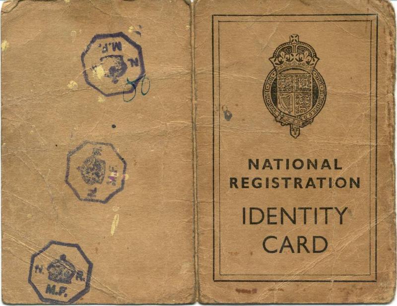 Identity card, 1940.