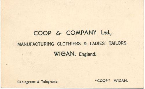 Coop's (reverse of card). Coop's (reverse of card).