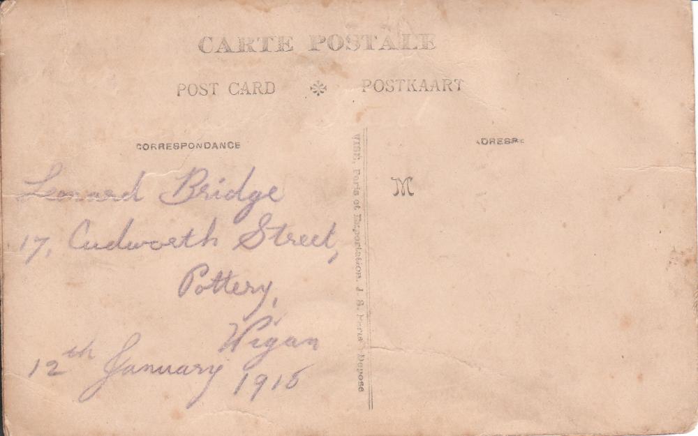 Reverse of postcard