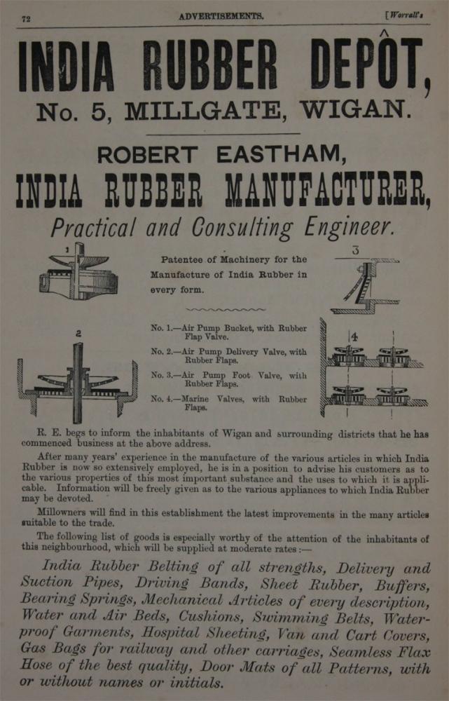 INDIA RUBBER DEPOT. MILLGATE INDIA RUBBER DEPOT. MILLGATE