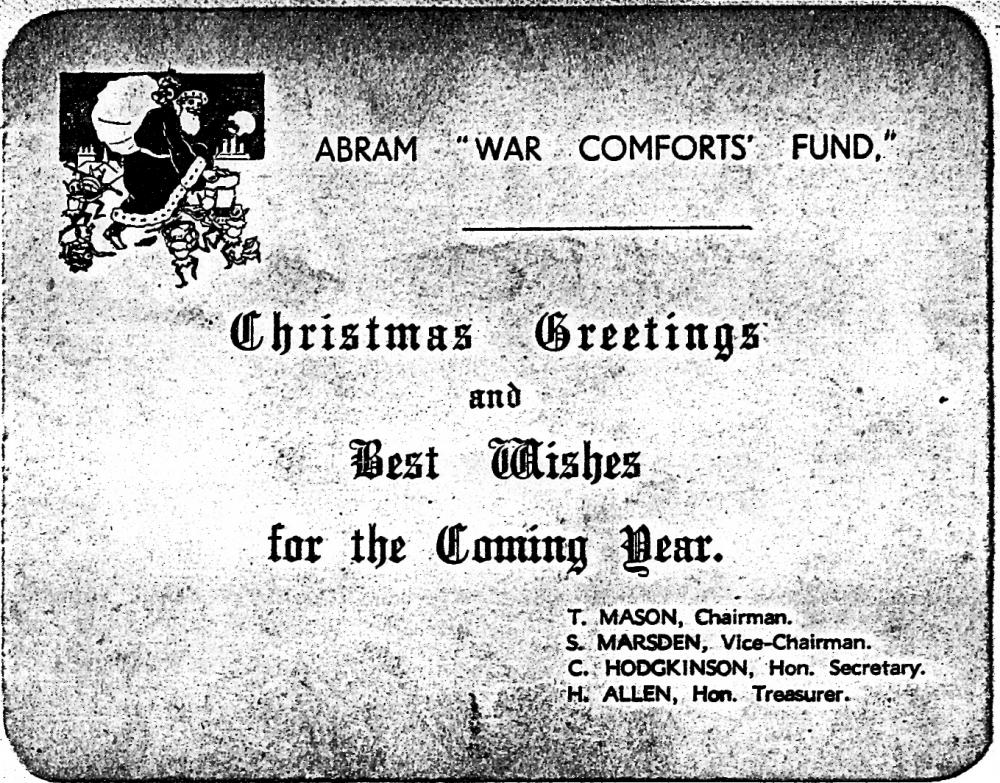 Abram "War Comforts Fund" Christmas Greetings Abram "War Comforts Fund" Christmas Greetings