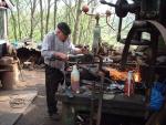 Fred making a new footplate for his traction engine (105K)