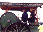 Fred, his son and Sheila on the footplate (67K)