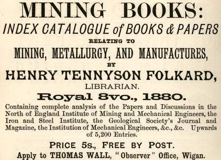 Folkard Henry Tennyson, mining books