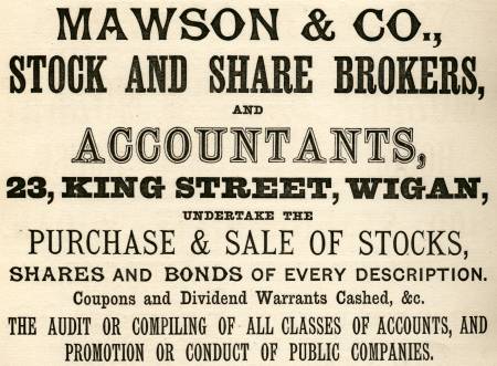 Mawson & Co., stock and share brokers