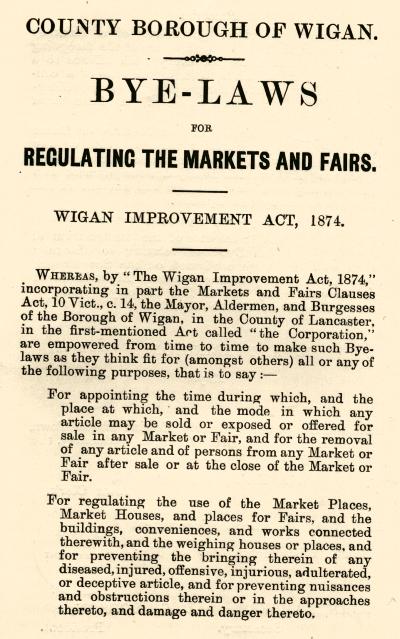 County Borough of Wigan Bye-Laws