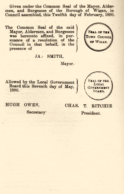 County Borough of Wigan Bye-Laws