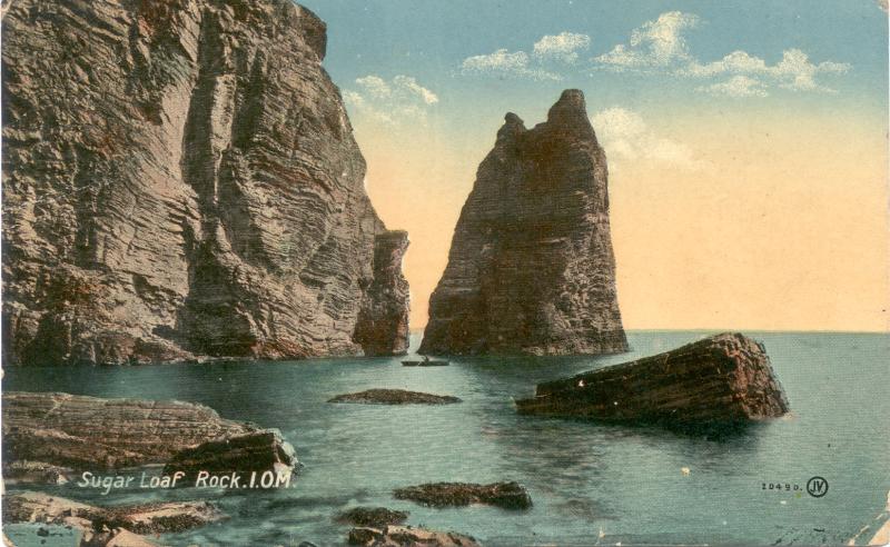 Postcard, Sugar Loaf Rock, Isle of Man, to Wigan