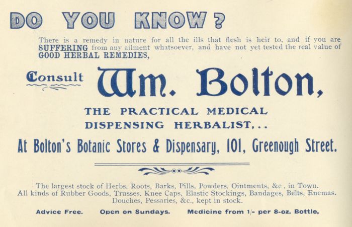 Wm. Bolton, Herbalist