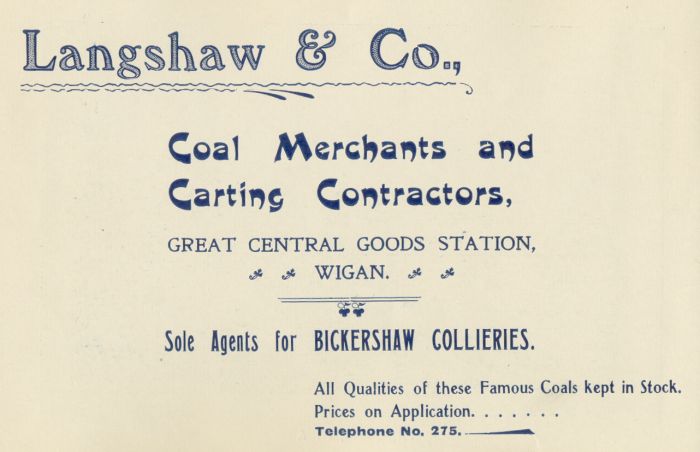 Langshaw & Co., Coal Merchants, Wigan