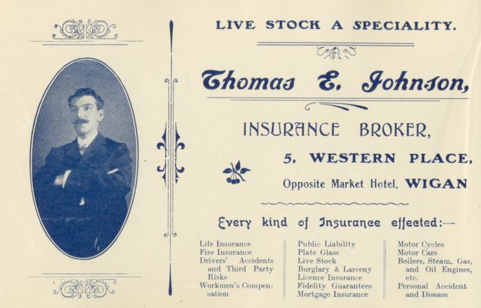 Thomas E. Johnson, Insurance Broker, Wigan