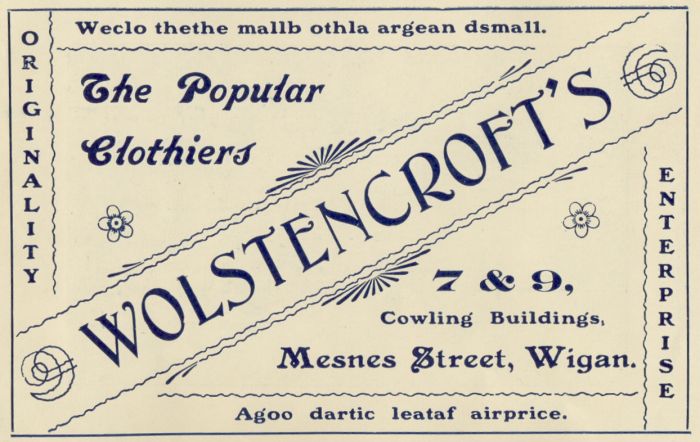 Wolstencrofts, Clothiers, Wigan