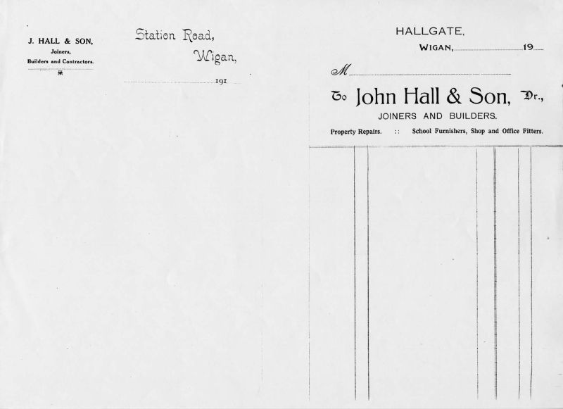 John Hall & Sons business heading