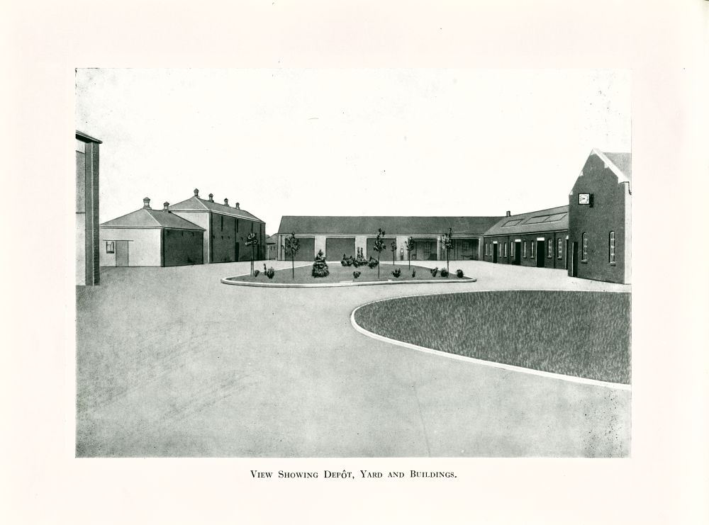 View showing depot, yard and buildings