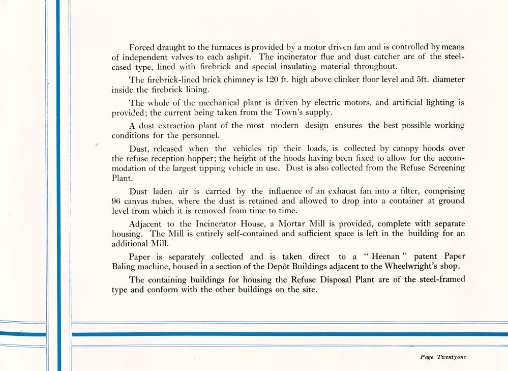 Description of Wigan refuse disposal plant